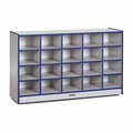 Jonti-Craft Rainbow Accents 20 Cubbie-Tray Mobile Storage, without Trays, Blue 0420JCWW003